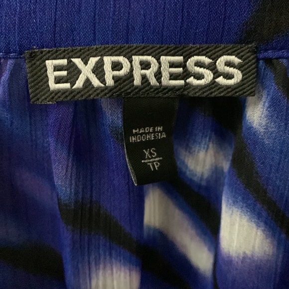 XSmall Express Blue Sheer Blouse - Picture 3 of 5